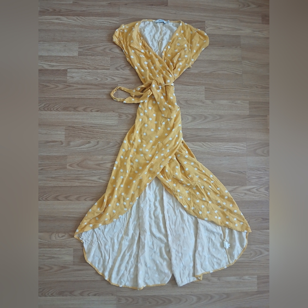 JustFab Yellow Dress with White Dots